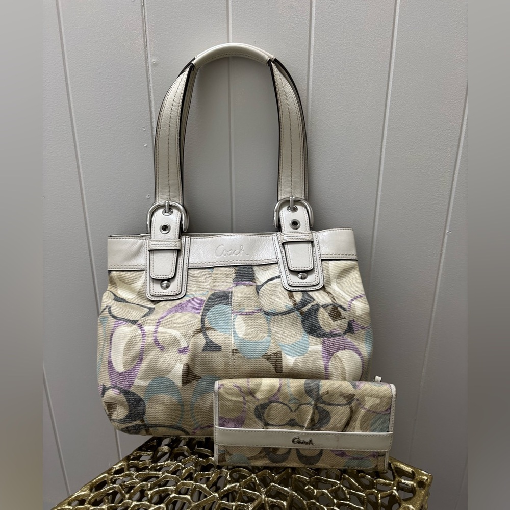 Coach Multicolor Shoulder Bag and Wallet Set